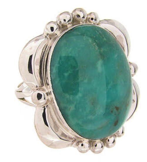 Genuine Sterling Silver Turquoise Ring Size 5-1/4 OS58982