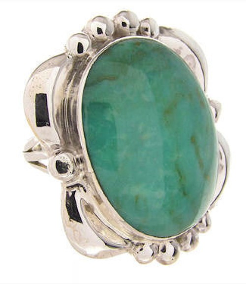 Genuine Turquoise Sterling Silver Ring Size 4-3/4 OS58992