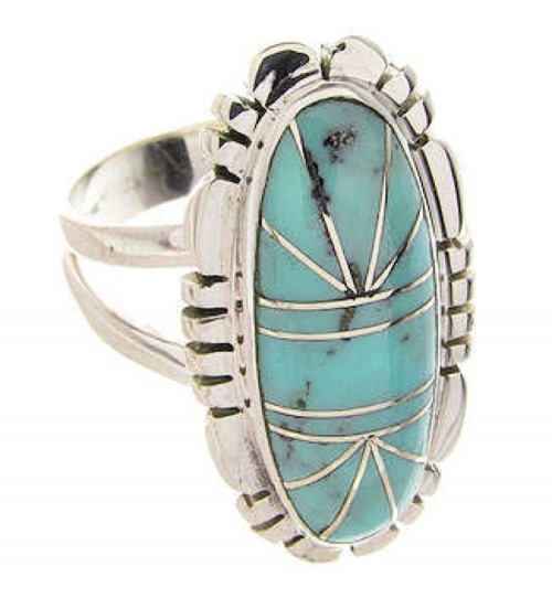 Sterling Silver And Turquoise Southwestern Ring Size 6-3/4 YS60114