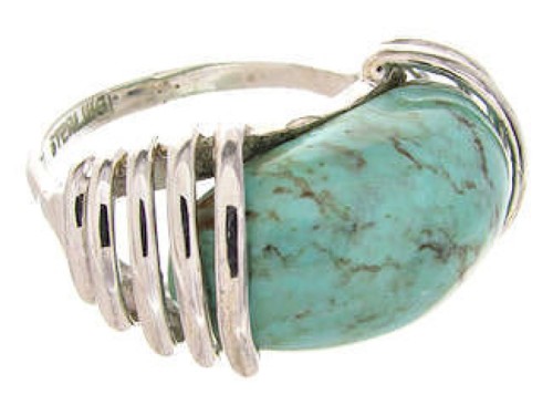 Southwest Sterling Silver Turquoise Jewelry Ring Size 5-3/4 YS60855