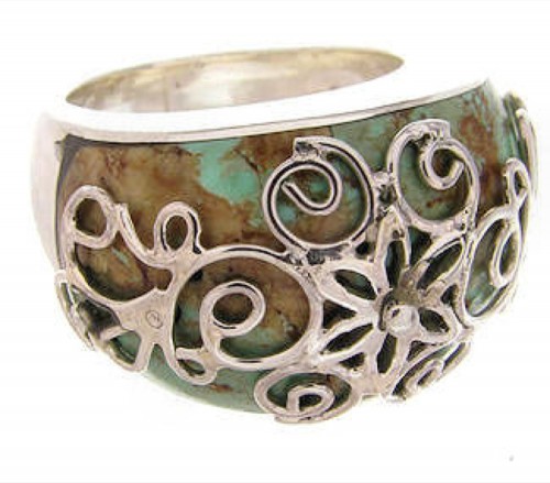 Southwestern Sterling Silver Turquoise Jewelry Ring Size 4-3/4 YS61031