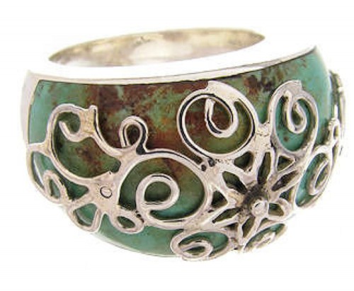 Turquoise Sterling Silver Southwestern Jewelry Ring Size 5-1/2 YS61045