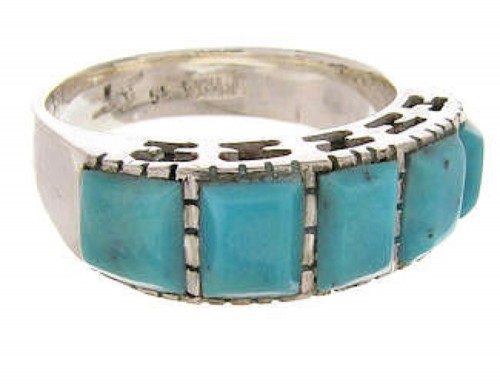 Silver Southwest Jewelry Turquoise Ring Size 7-3/4 MW64007