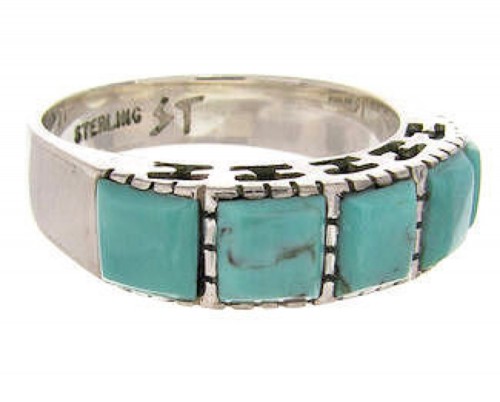 Sterling Silver Southwest Turquoise Ring Size 8-1/4 MW64067