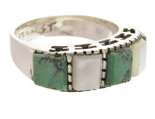 Turquoise Mother Of Pearl Silver Southwest Ring Size 7-1/4 MW64094