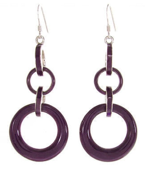 Sugilite Southwest Earrings Silver Hook Dangle Jewelry IS59780