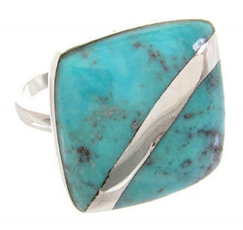 Southwest Turquoise Sterling Silver Ring Size 6-1/4 MW63730