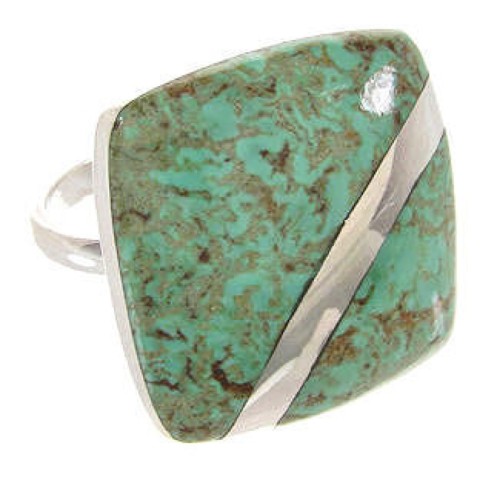 Southwest Sterling Silver Turquoise Jewelry Ring Size 4-3/4 MW63761