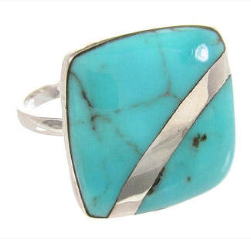 Sterling Silver Southwest Turquoise Ring Size 7-1/2 MW63765