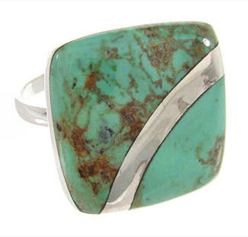 Turquoise Southwest Silver Jewelry Ring Size 8-1/4 MW63798