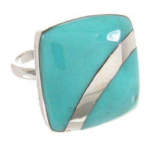 Sterling Silver Jewelry Southwest Turquoise Ring Size 5-1/4 MW63830