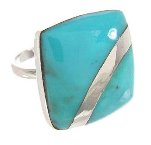 Silver Jewelry Southwest Turquoise Ring Size 8-3/4 MW63841