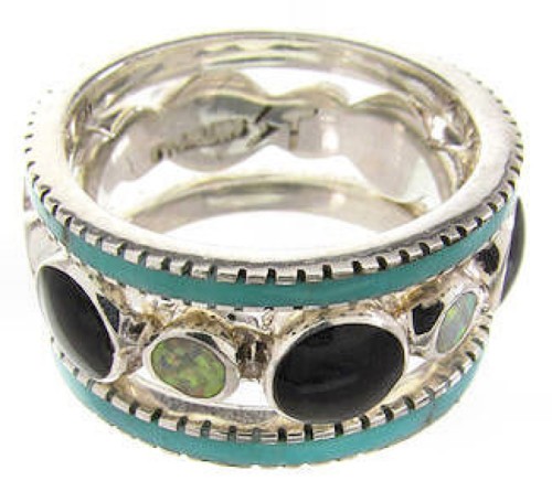 Southwest Silver Multicolor Stackable Ring Set Size 6-1/4 BW64247