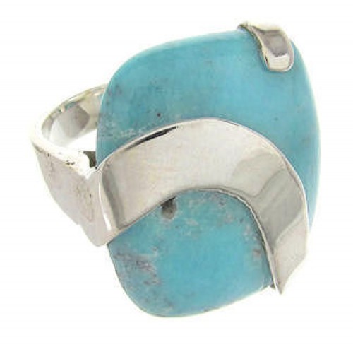 Southwest Silver And Turquoise Ring Jewelry Size 5-1/4 IS61344