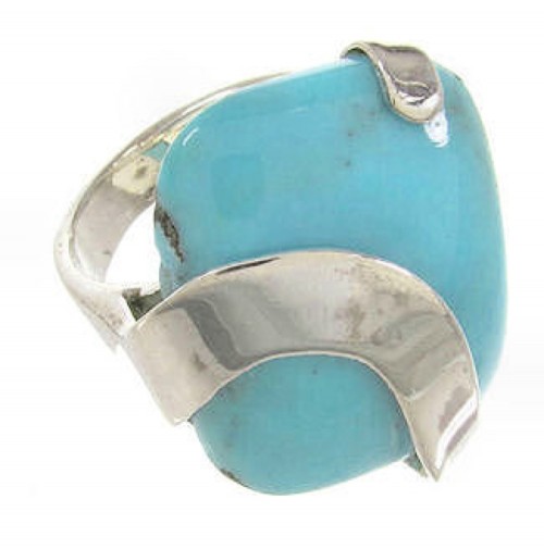 Turquoise Southwest Sterling Silver Ring Jewelry Size 5-1/4 IS61370