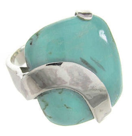 Silver And Turquoise Southwest Ring Size 5-1/4 IS61318