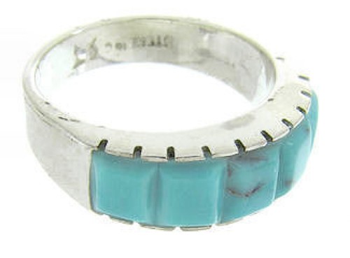Turquoise Genuine Sterling Silver Southwestern Ring Size 5-3/4 CW63668