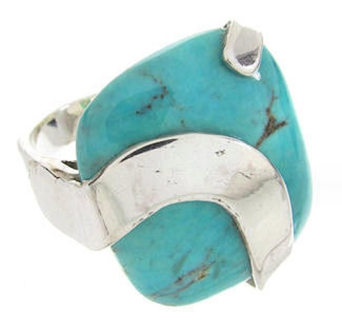 Sterling Silver Southwest Turquoise Ring Size 5-3/4 IS61242