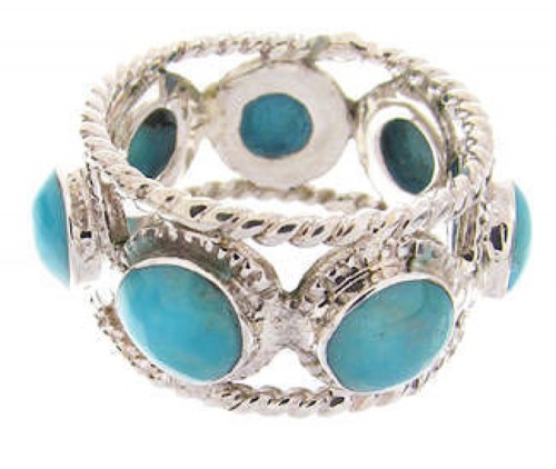 Sterling Silver Turquoise Southwestern Ring Size 6-3/4 PS61434