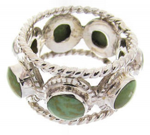 Southwest Turquoise Sterling Silver Ring Size 4-1/2 PS61469