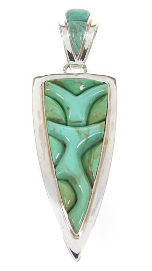 Sterling Silver Turquoise Southwestern Pendant PS61073