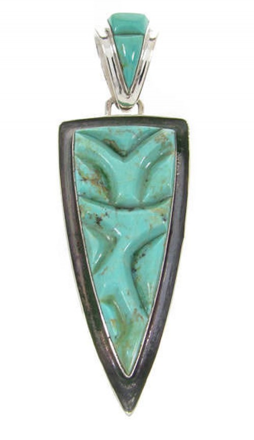 Southwestern Turquoise Silver Pendant PS61093