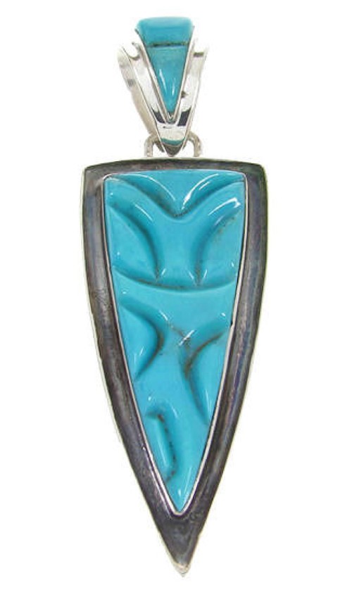 Turquoise Southwestern Sterling Silver Pendant PS61030