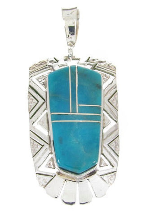 Turquoise Southwestern Sterling Silver Pendant PS60786
