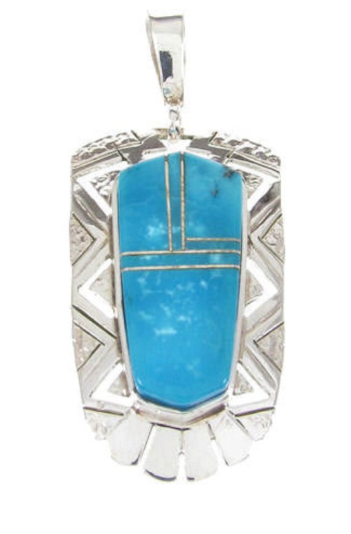 Turquoise Sterling Silver Southwest Pendant PS60787