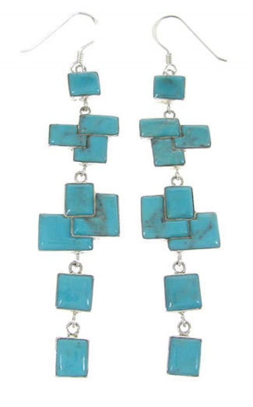 Turquoise and Silver Southwestern Earrings PS62198
