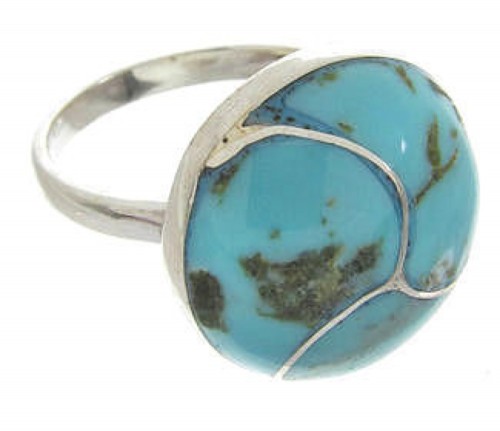 Silver And Turquoise Southwest Jewelry Ring Size 5-1/4 YS63383