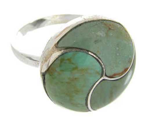 Southwest Sterling Silver And Turquoise Ring Size 8-1/2 YS63496