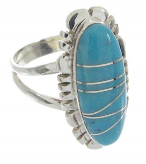 Turquoise Southwest Sterling Silver Ring Size 5-1/4 IS61604