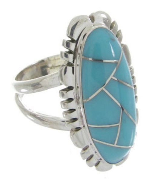 Southwest Turquoise Ring Sterling Silver Jewelry Size 4-3/4 IS61644