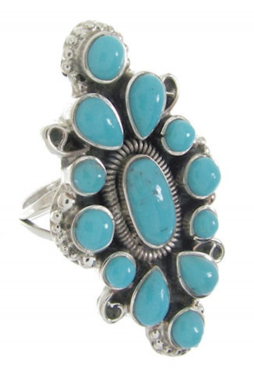 Southwest Sterling Silver Turquoise Ring Jewelry Size 4-1/2 IS61731