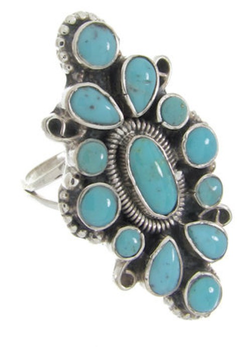Silver Turquoise Ring Southwest Jewelry Size 4-1/2 IS61768