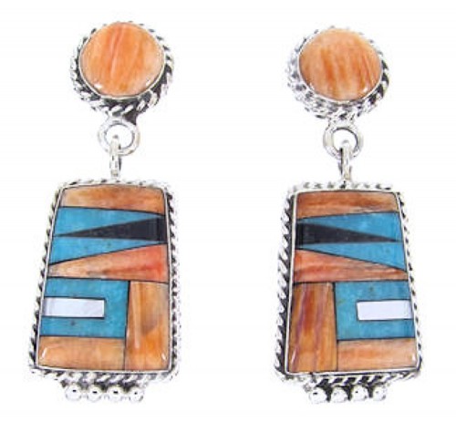 Post Dangle Sterling Silver Multicolor Earrings JW63168