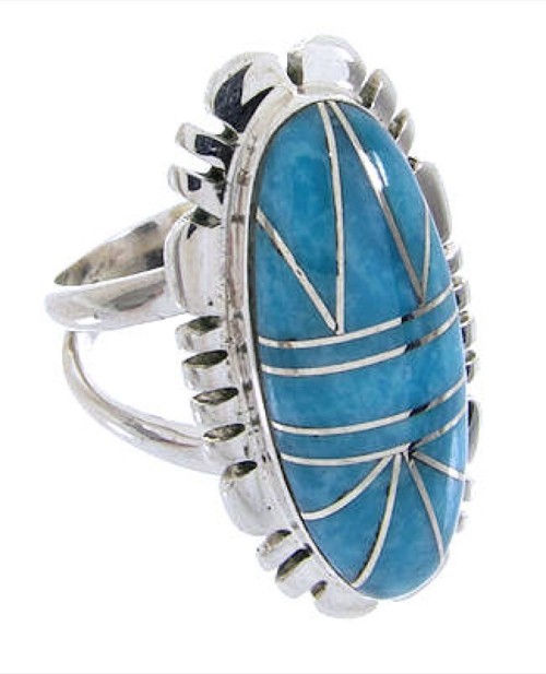 Sterling Silver Turquoise Jewelry Ring Size 4-3/4 JW63453