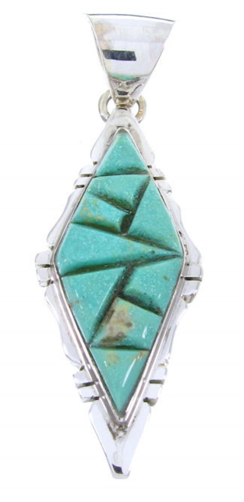 Genuine Sterling Silver Turquoise Pendant JW66330 