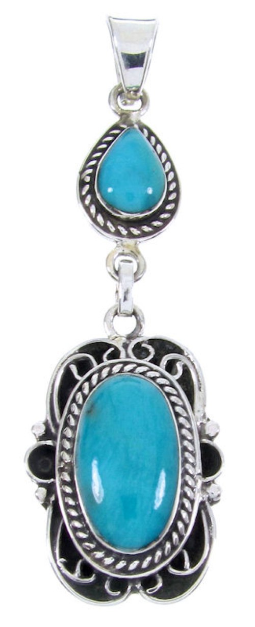 Silver Turquoise Southwestern Pendant JW66007