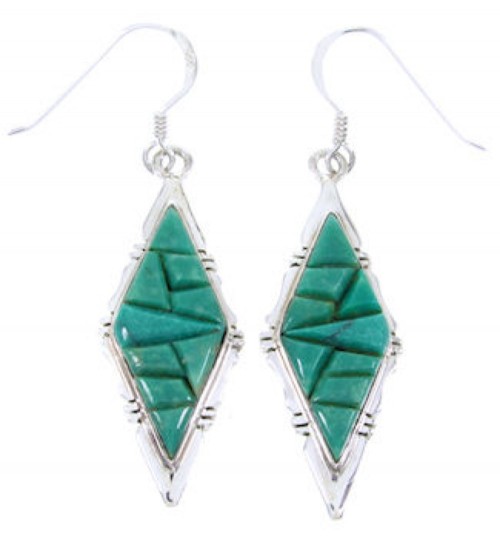 Turquoise Sterling Silver Hook Earrings JW66459