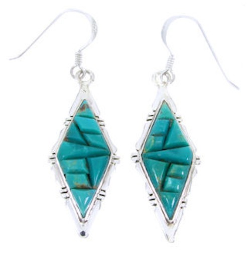 Turquoise Southwest Sterling Silver Hook Earrings JW66475