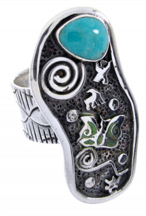 Sterling Silver Southwestern Turquoise Butterfly Ring Size 5 MW66842