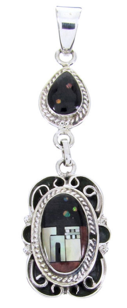 Silver Multicolor Native American Design Jewelry Pendant YS67095