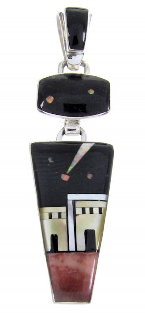 Multicolor Native American Design Silver Jewelry Pendant YS67099