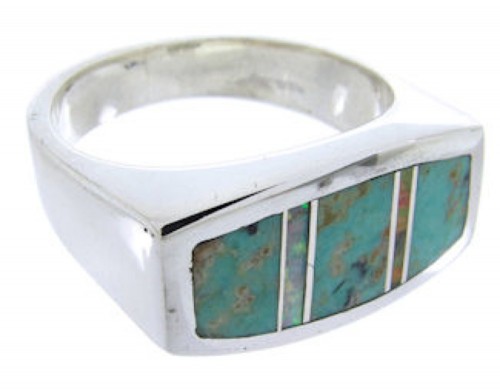 Turquoise Southwest Opal Sterling Silver Ring Size 6 IS68063