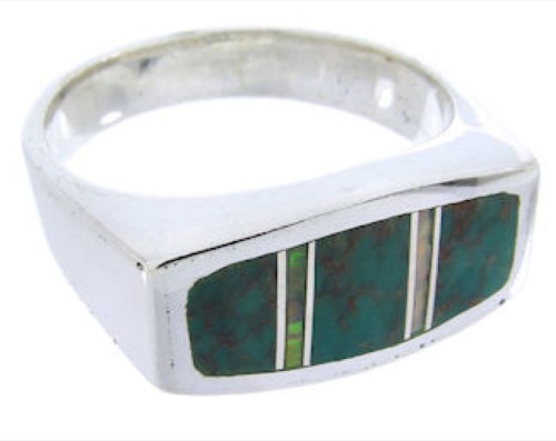 Sterling Silver Turquoise Opal Southwest Ring Size 7-1/2 IS68096