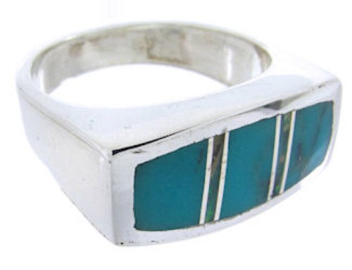 Southwest Turquoise Opal Sterling Silver Ring Size 4-1/2 IS68163