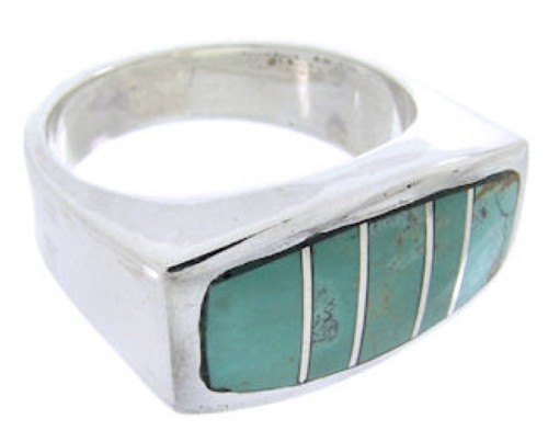 Southwest Turquoise And Silver Ring Size 4-1/2 IS68212