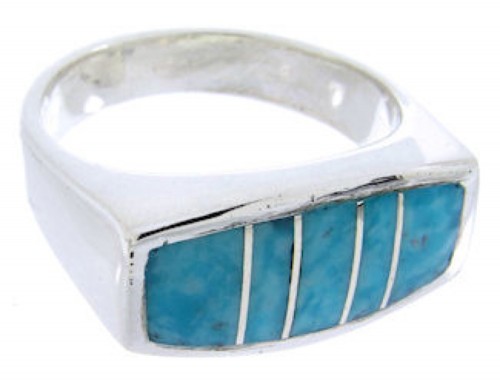 Southwest Turquoise Sterling Silver Jewelry Ring Size 7 IS68267